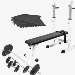Gorilla Sports Hantelbank mit Ablage Komplettset 100 kg Schwarz