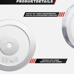 Gorilla Sports Hantelscheibe Chrom 0,5 - 30 kg Silber Clearance
