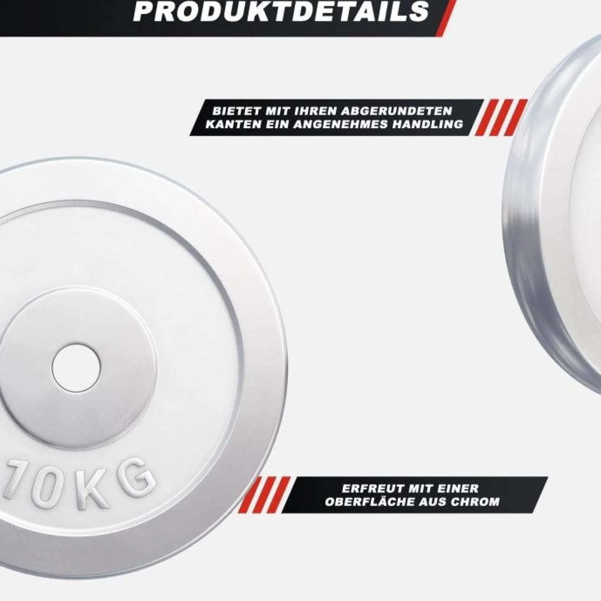 Gorilla Sports Hantelscheibe Chrom 0,5 - 30 kg Silber Clearance