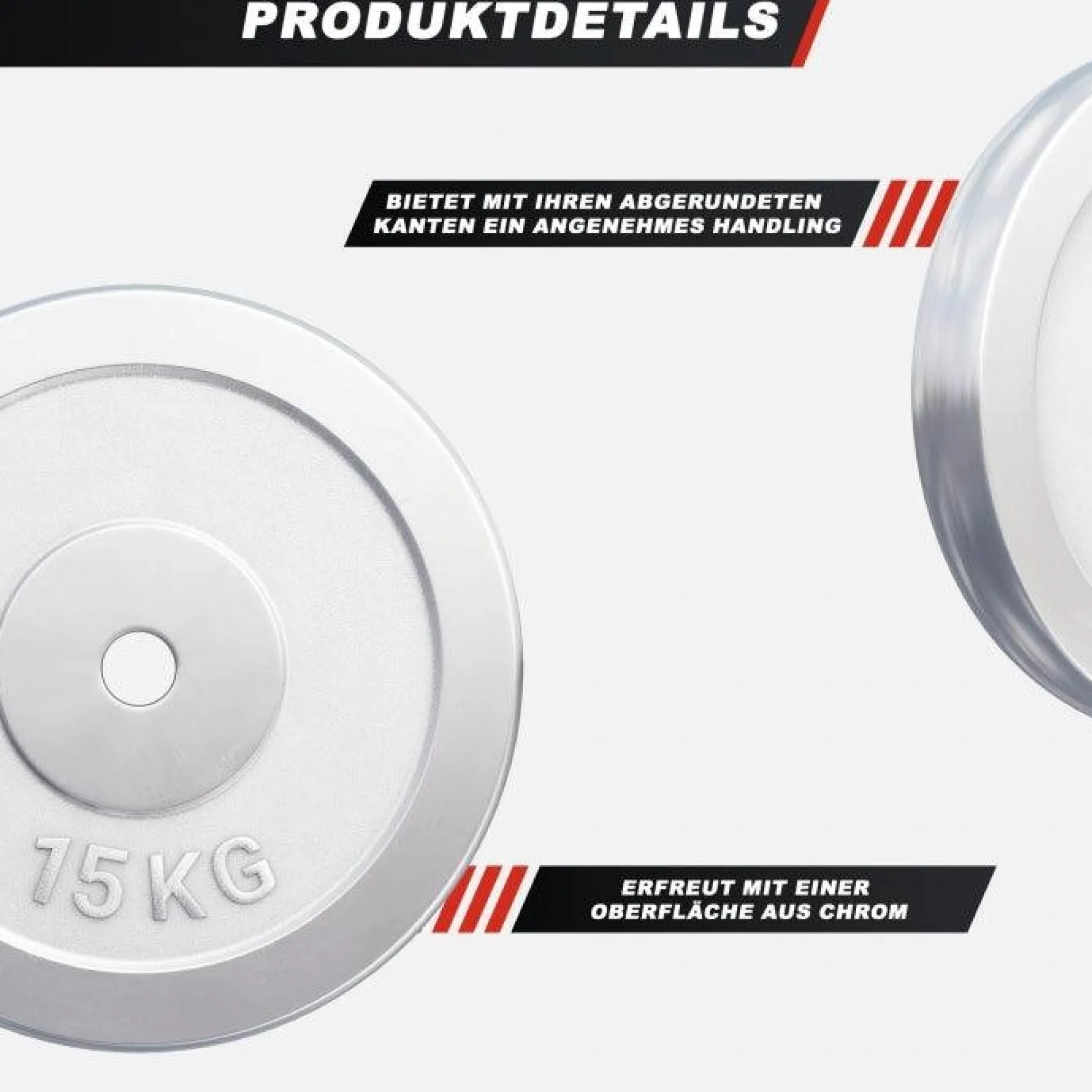 Gorilla Sports Hantelscheibe 0,5 - 30 kg Chrom Outlet