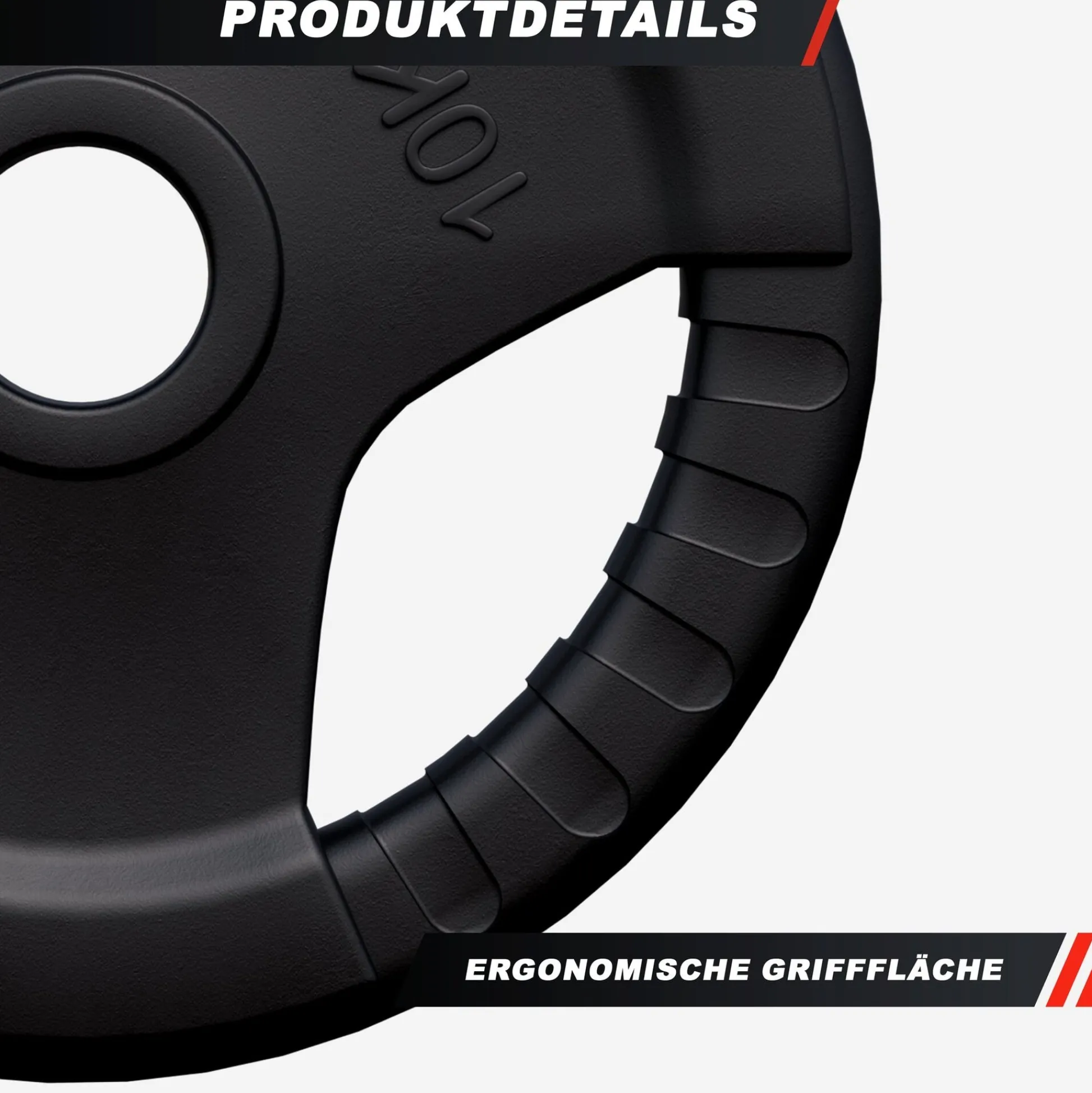 Gorilla Sports Hantelscheibe Gummi Gripper Olympia 1,25 - 25 kg Schwarz Discount