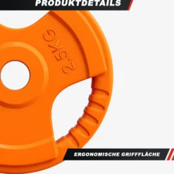 Gorilla Sports Hantelscheibe Gummi Gripper 1,25 - 25 kg Gelb New