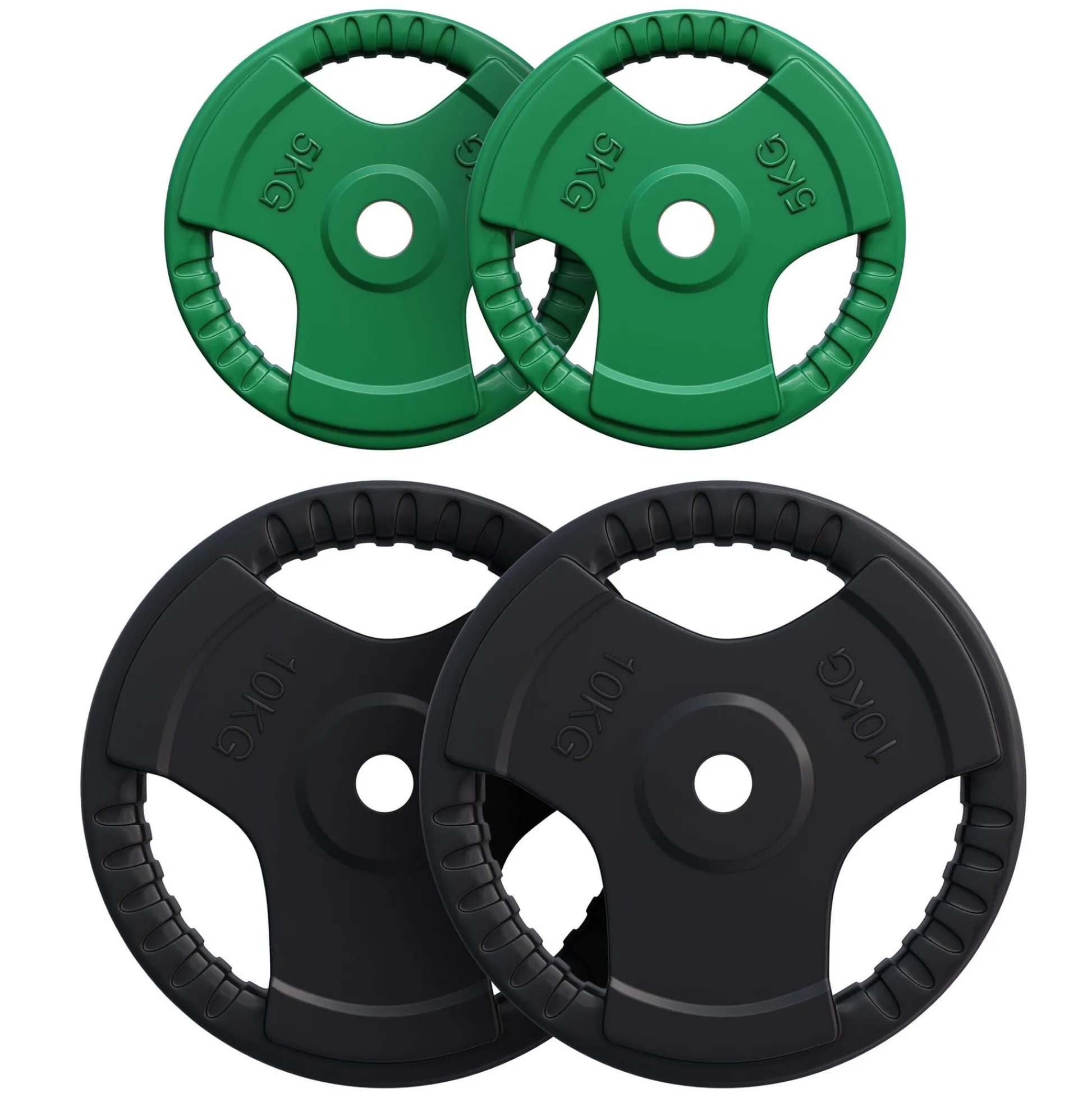 Gorilla Sports Hantelscheibe Gummi Gripper 1,25 - 25 kg Grün / Schwarz Outlet
