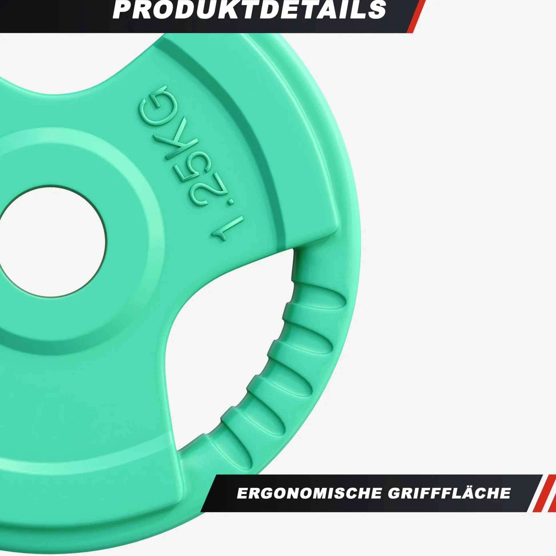 Gorilla Sports Hantelscheibe Gummi Gripper 1,25 - 25 kg Grün Hot