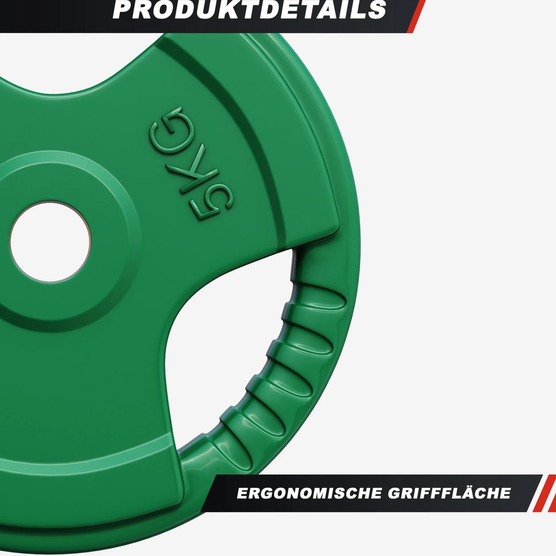 Gorilla Sports Hantelscheibe Gummi Gripper 1,25 - 25 kg Orange / Grün Discount