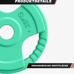 Gorilla Sports Hantelscheibe Gummi Gripper 1,25 - 25 kg Schwarz Clearance