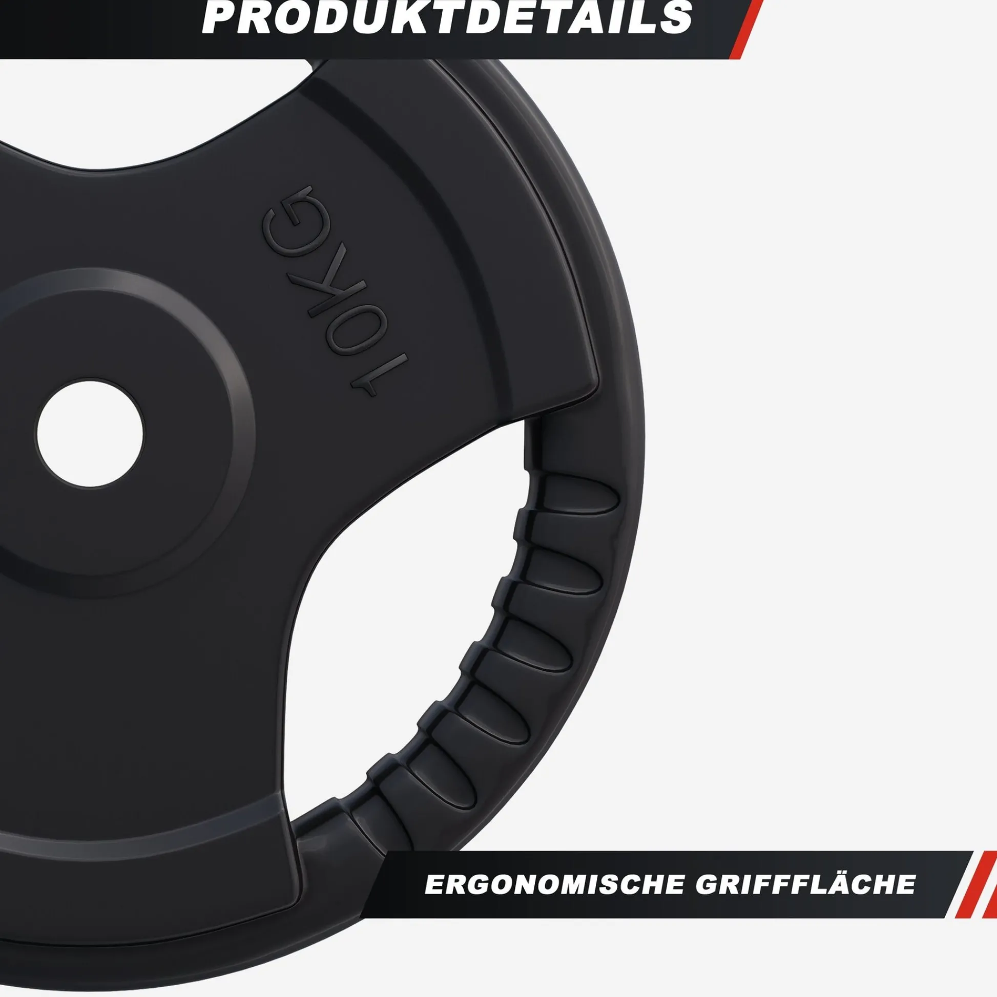 Gorilla Sports Hantelscheibe Gummi Gripper 1,25 - 25 kg Orange