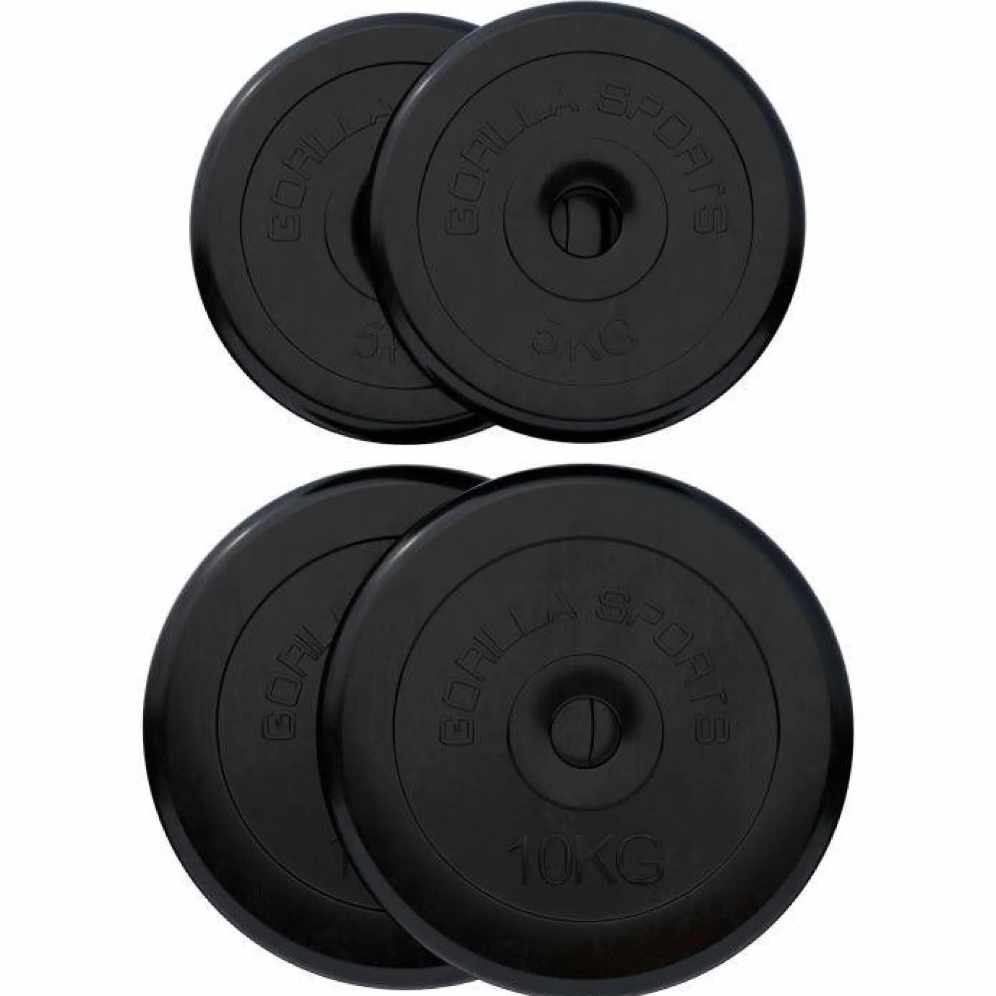 Gorilla Sports Hantelscheibe Gummi 0,5 - 25 kg Schwarz Sale
