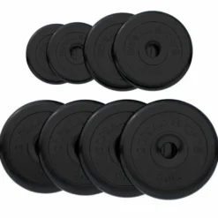 Gorilla Sports Hantelscheibe Gummi 0,5 - 25 kg Schwarz Discount