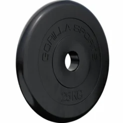 Gorilla Sports Hantelscheibe Gummi 0,5 - 25 kg Schwarz New