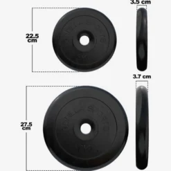 Gorilla Sports Hantelscheibe Gummi 0,5 - 25 kg Schwarz New