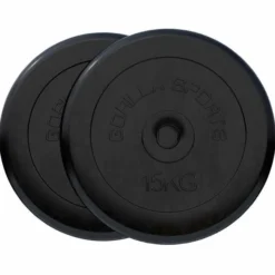 Gorilla Sports Hantelscheibe Gummi 0,5 - 25 kg Schwarz New
