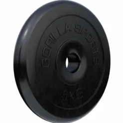 Gorilla Sports Hantelscheibe Gummi 0,5 - 25 kg Schwarz Clearance