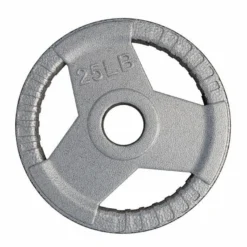 Gorilla Sports Hantelscheibe Gusseisen Gripper - 2,5-45 lb (1,1-20,4 kg), 2" (50/51 mm), Silber
