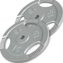 Gorilla Sports Hantelscheibe Gusseisen Gripper 0,5 - 20 kg Silber Online