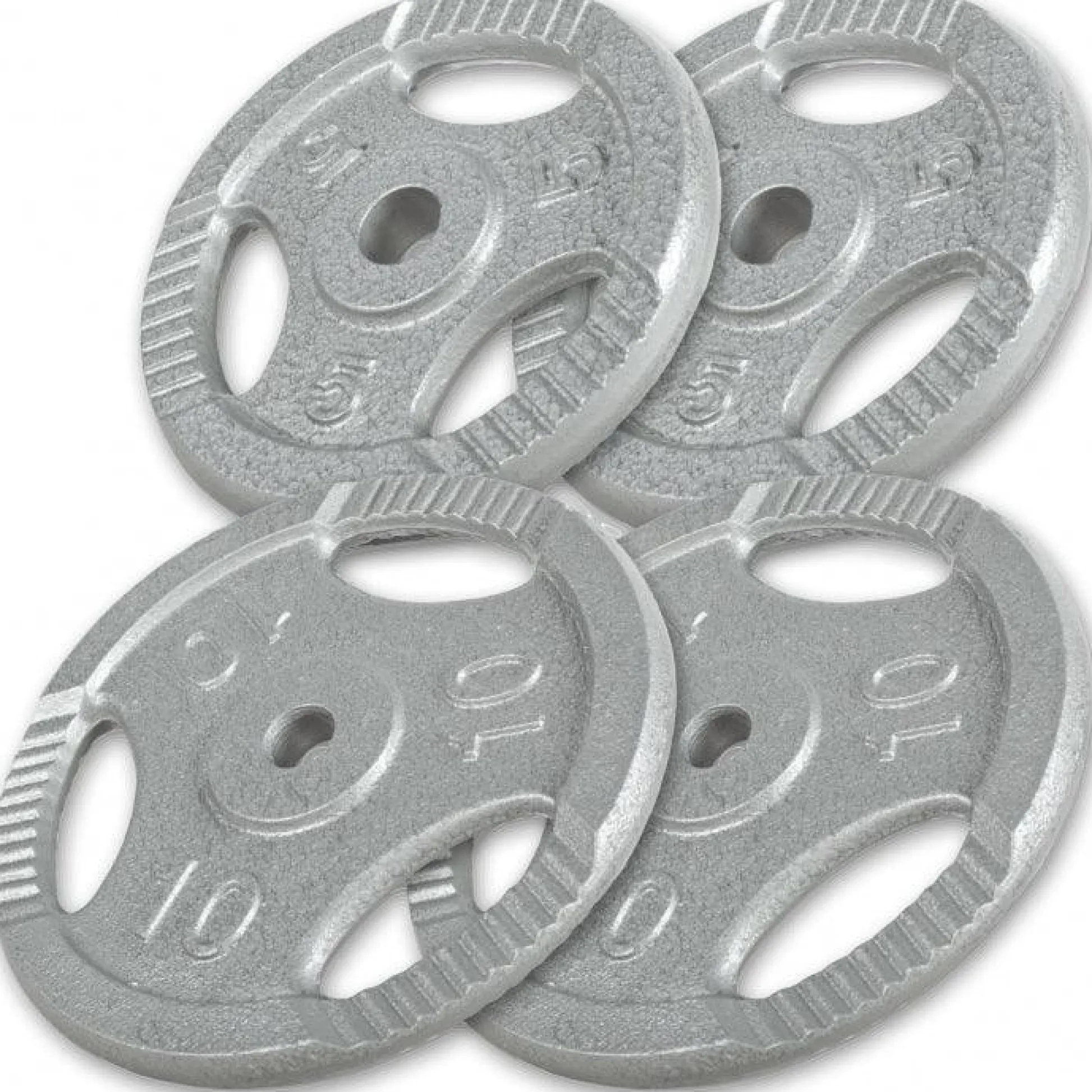 Gorilla Sports Hantelscheibe Gusseisen Gripper 0,5 - 20 kg Silber Best