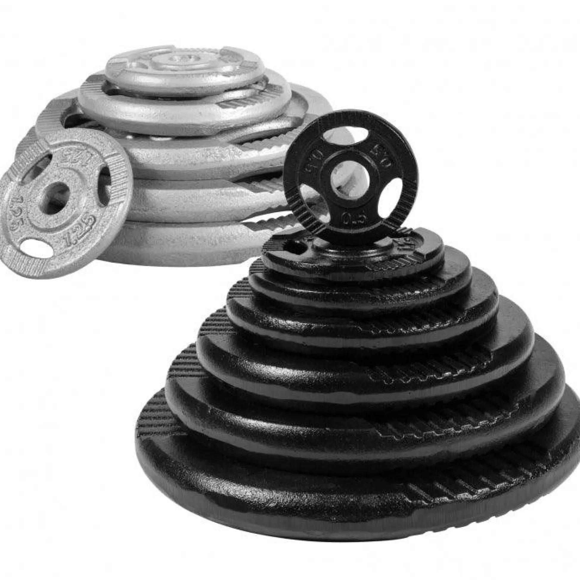 Gorilla Sports Hantelscheibe Gusseisen Gripper 0,5 - 20 kg Silber Best
