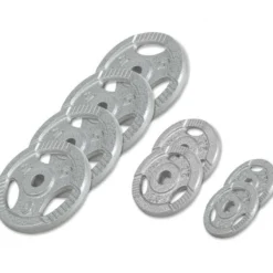 Gorilla Sports Hantelscheibe Gusseisen Gripper 0,5 - 20 kg Silber