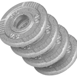 Gorilla Sports Hantelscheibe Gusseisen Gripper 0,5 - 20 kg Silber Hot