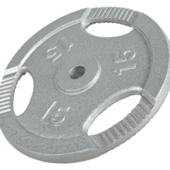 Gorilla Sports Hantelscheibe Gusseisen Gripper 0,5 - 20 kg Silber