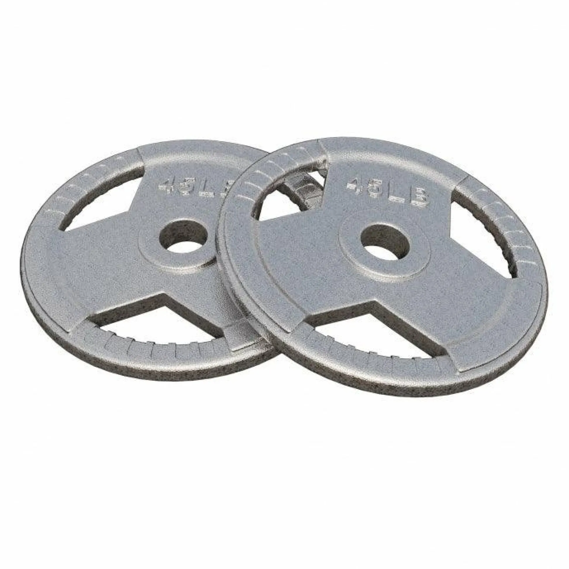 Gorilla Sports Hantelscheibe Gusseisen Gripper - 2,5-45 lb (1,1-20,4 kg), 2" (50/51 mm), Silber Online