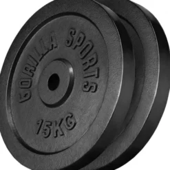 Gorilla Sports Hantelscheibe Gusseisen 0,5 - 30 kg Schwarz Clearance