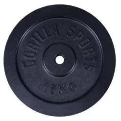 Gorilla Sports Hantelscheibe Gusseisen 0,5 - 30 kg Schwarz Outlet