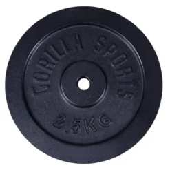 Gorilla Sports Hantelscheibe Gusseisen 0,5 - 30 kg Schwarz Hot