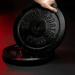 Gorilla Sports Hantelscheibe Gusseisen 0,5 - 30 kg Silber New