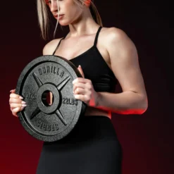 Gorilla Sports Hantelscheibe Gusseisen Olympia 1,25 - 25 kg Schwarz New