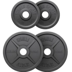 Gorilla Sports Hantelscheibe Gusseisen Olympia 1,25 - 25 kg Schwarz