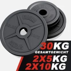 Gorilla Sports Hantelscheibe Gusseisen Olympia 1,25 - 25 kg Schwarz