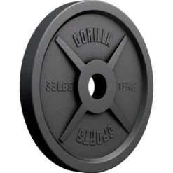 Gorilla Sports Hantelscheibe Gusseisen Olympia 1,25 - 25 kg Schwarz Clearance
