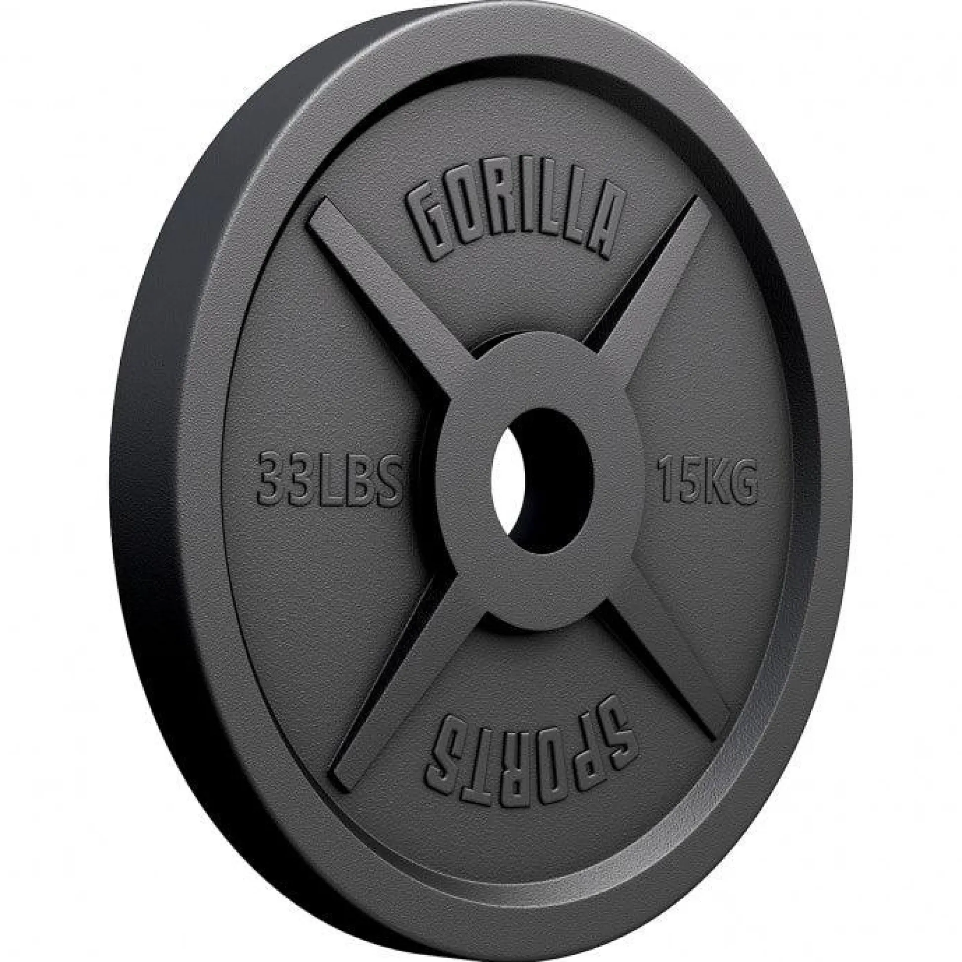 Gorilla Sports Hantelscheibe Gusseisen Olympia 1,25 - 25 kg Schwarz Clearance