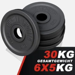 Gorilla Sports Hantelscheibe Gusseisen Olympia 1,25 - 25 kg Schwarz Clearance