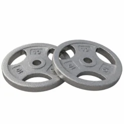 Gorilla Sports Hantelscheibe Guss Gripper - 2,5-45 lb (1,1-20,4 kg), 1" (25,4 mm), Gusseisen, Silber New