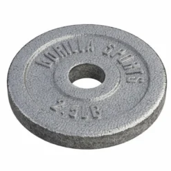 Gorilla Sports Hantelscheibe Guss - 2,5 - 55 Pfund (1,1 - 24,9 kg), Ø 1" (2,5 cm), Gusseisen Silber Outlet