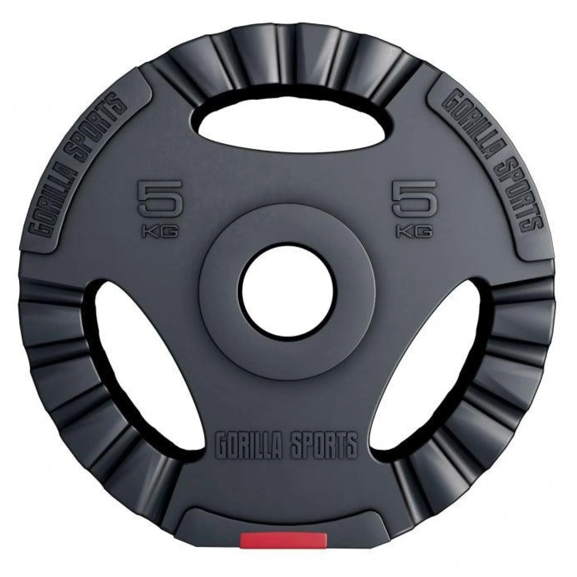 Gorilla Sports Hantelscheibe Kunststoff Gripper Olympia 1,25 - 15 kg Schwarz / Rot Sale