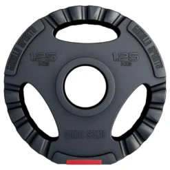Gorilla Sports Hantelscheibe Kunststoff Gripper Olympia 1,25 - 15 kg Schwarz / Rot Hot