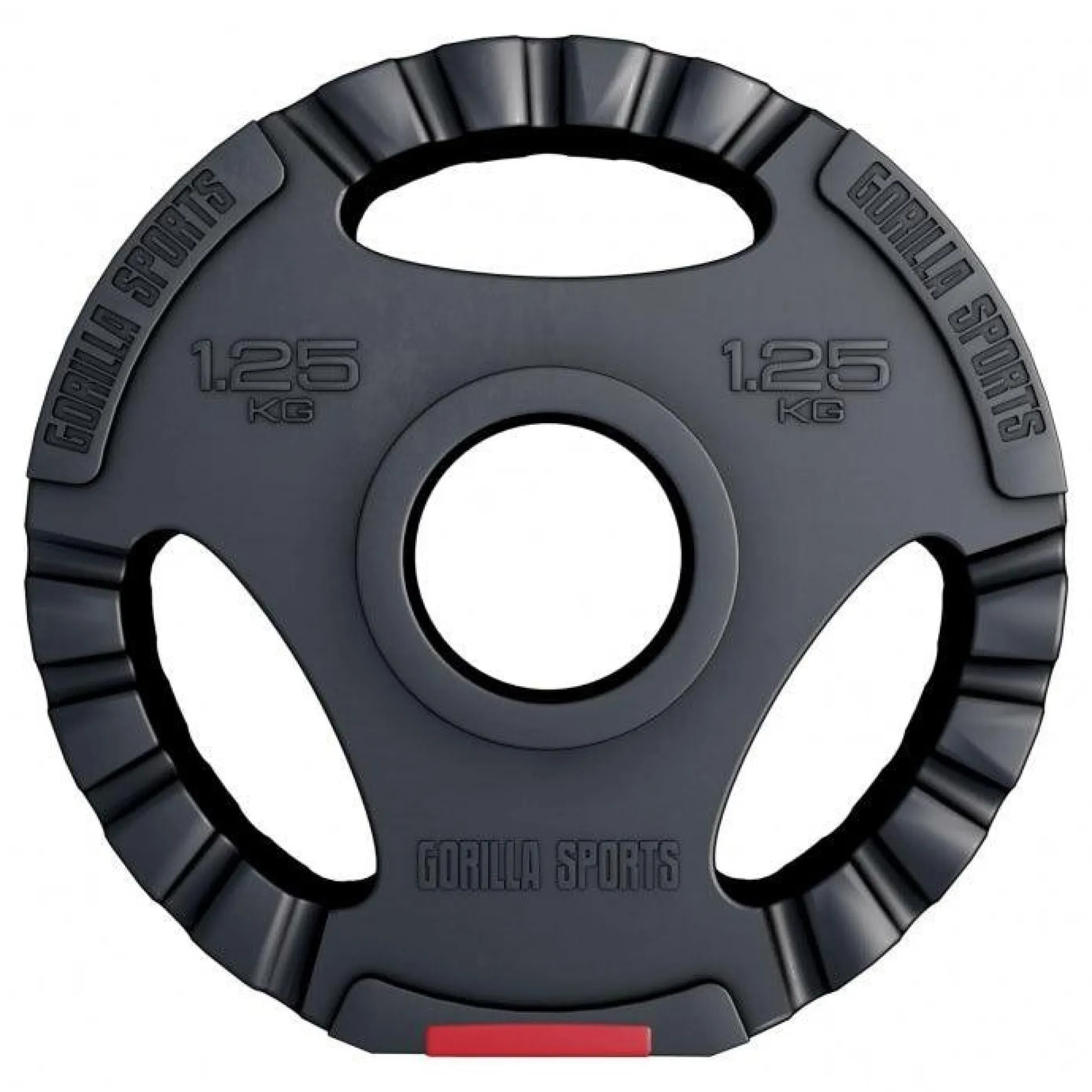 Gorilla Sports Hantelscheibe Kunststoff Gripper Olympia 1,25 - 15 kg Schwarz / Rot Outlet