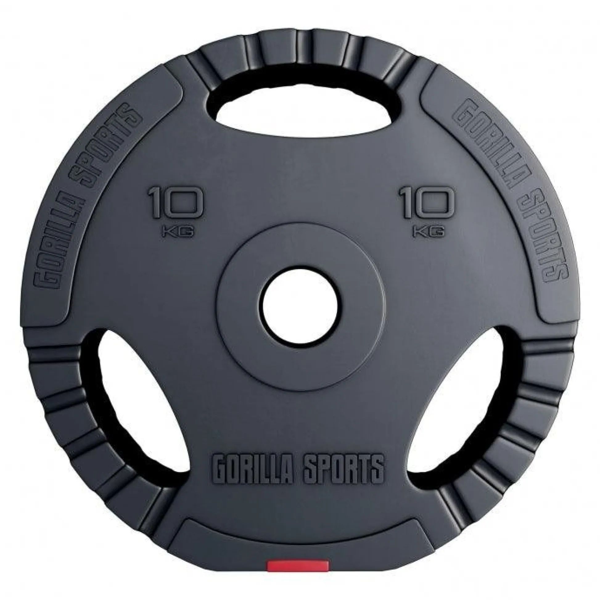Gorilla Sports Hantelscheibe Kunststoff Gripper Olympia 1,25 - 15 kg Schwarz / Rot Outlet