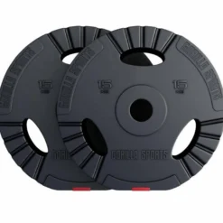 Gorilla Sports Hantelscheibe Kunststoff Gripper Olympia 1,25 - 15 kg Schwarz / Rot Online