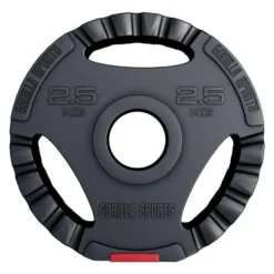 Gorilla Sports Hantelscheibe Kunststoff Gripper Olympia 1,25 - 15 kg Schwarz / Rot Online