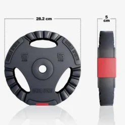 Gorilla Sports Hantelscheibe Kunststoff Gripper 1,25 - 15 kg Schwarz Clearance