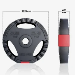 Gorilla Sports Hantelscheibe Kunststoff Gripper 1,25 - 15 kg Schwarz Clearance