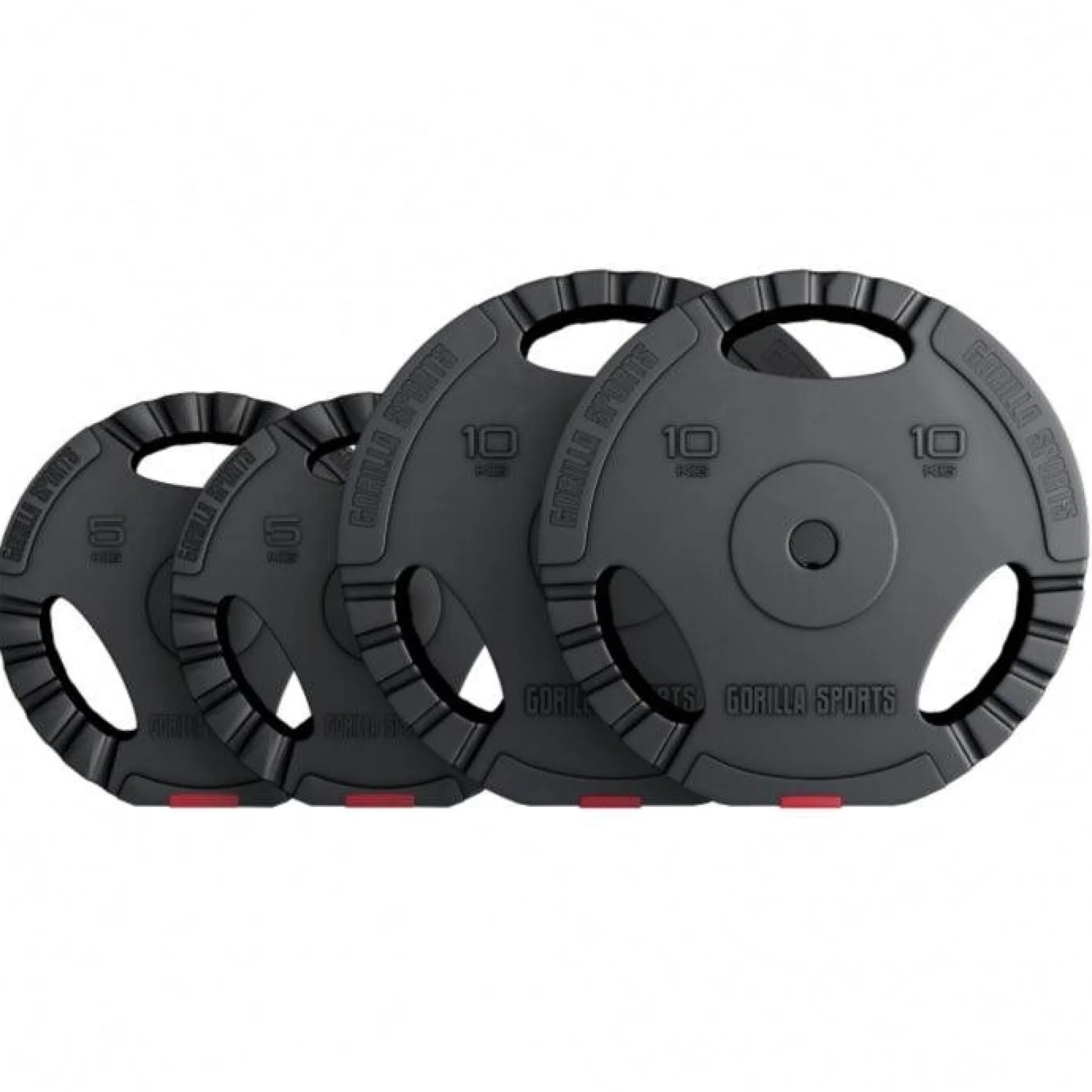 Gorilla Sports Hantelscheibe Kunststoff Gripper 1,25 - 15 kg Schwarz Discount
