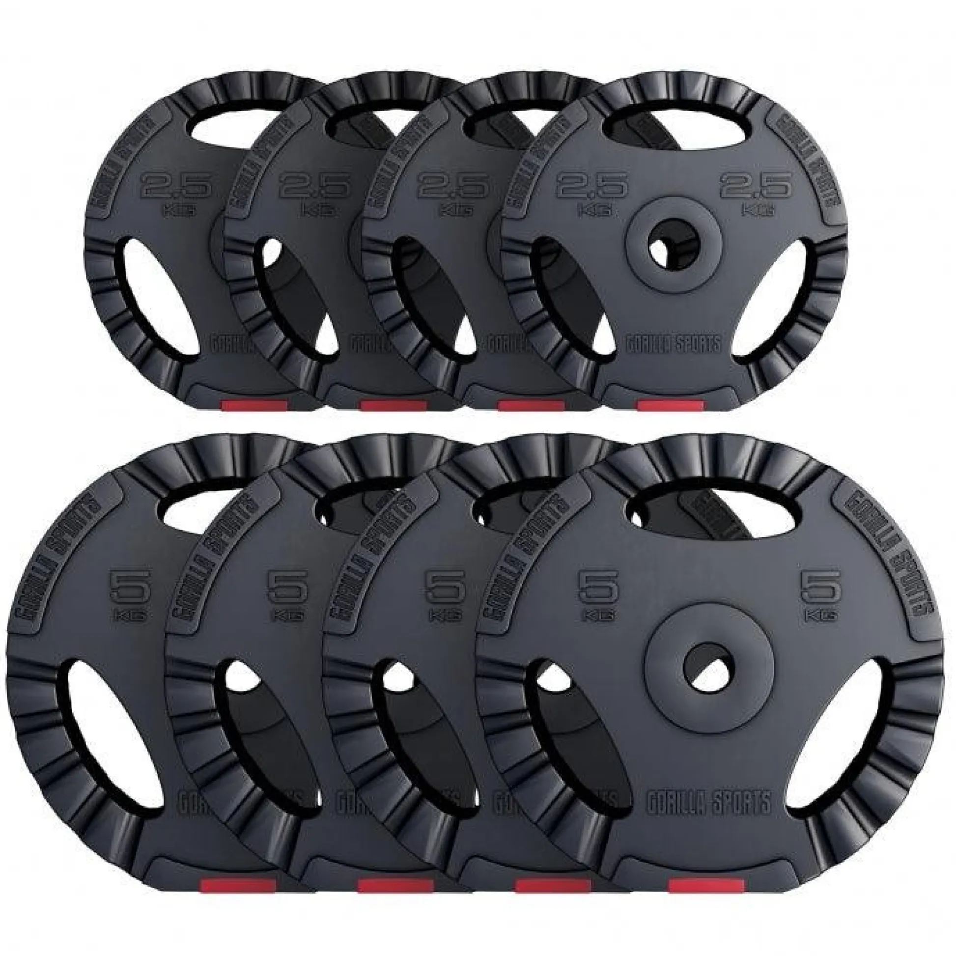 Gorilla Sports Hantelscheibe Kunststoff Gripper 1,25 - 15 kg Schwarz Best