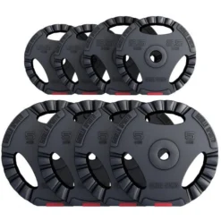 Gorilla Sports Hantelscheibe Kunststoff Gripper 1,25 - 15 kg Schwarz Discount
