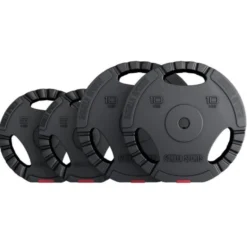 Gorilla Sports Hantelscheibe Kunststoff Gripper - Ø 1"/25 mm, Kunststoff, mit Zement gefüllt, Einzelgewichte 2,5 - 35 Pfund Schwarz Discount