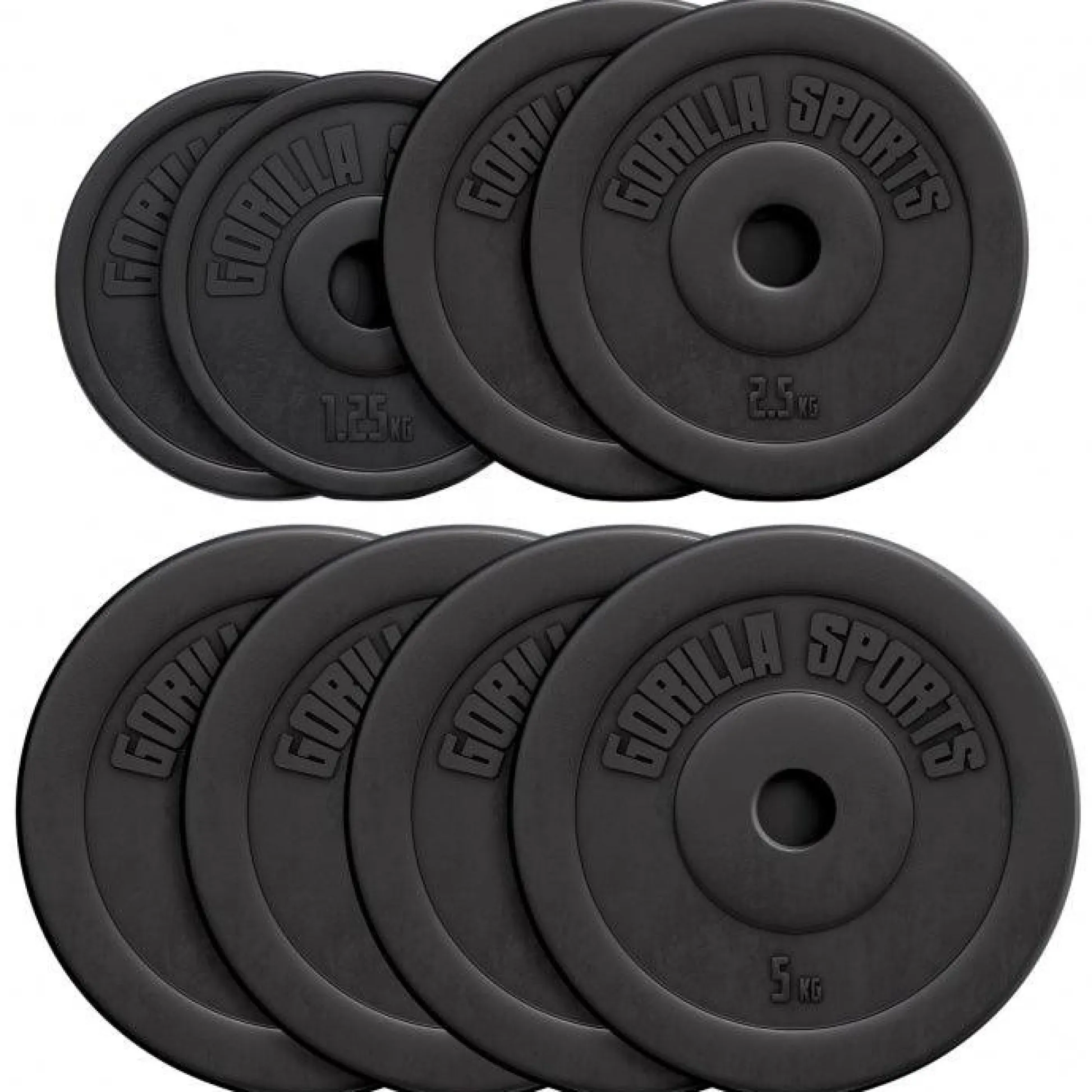 Gorilla Sports Hantelscheibe Kunststoff 1,25 - 15 kg Schwarz Online